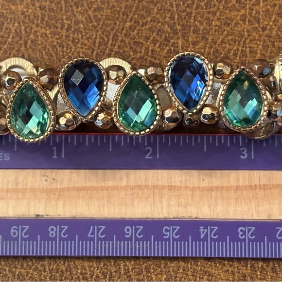 ♥️ Blue and Gold necklace and bracelet-costume jewelry - Picture 6 of 7